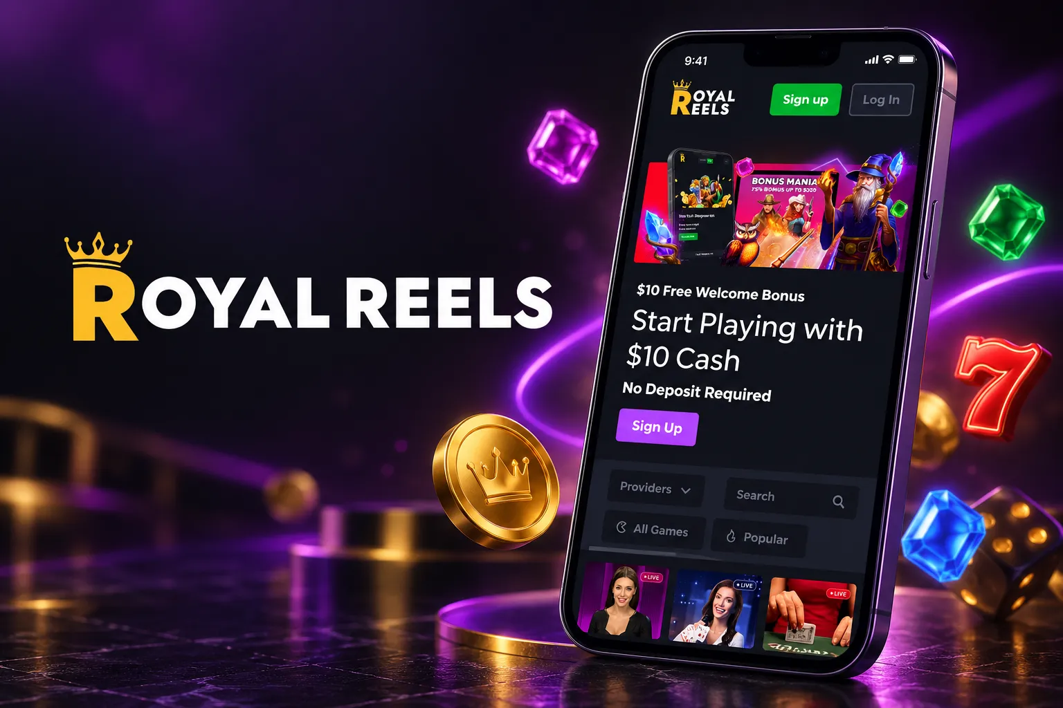 RoyalReels Casino App Screenshot